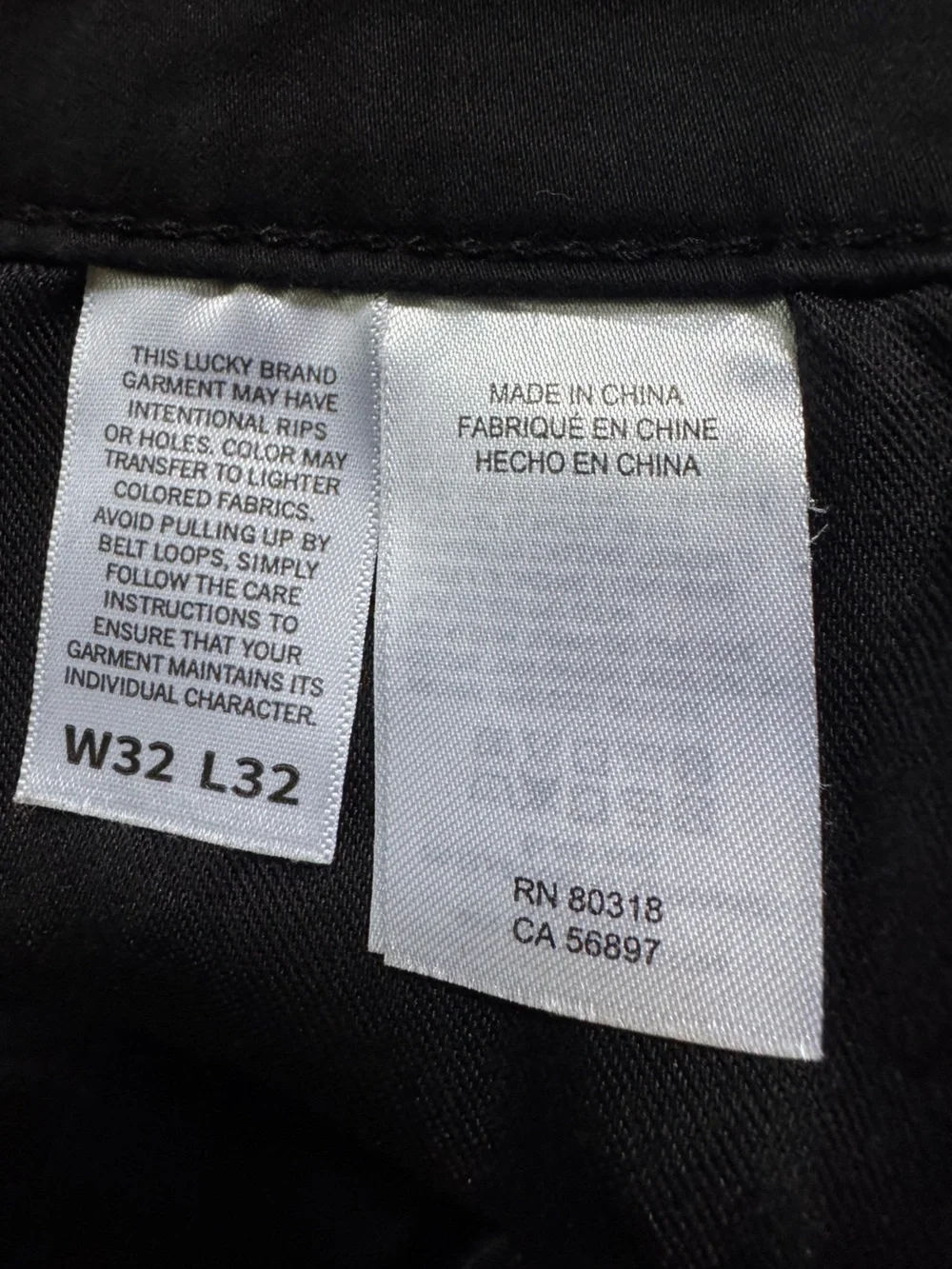 Lucky Brand 121 Slim‎ Straight Mens Jeans Sateen Black Size 32x32 Denim Pants